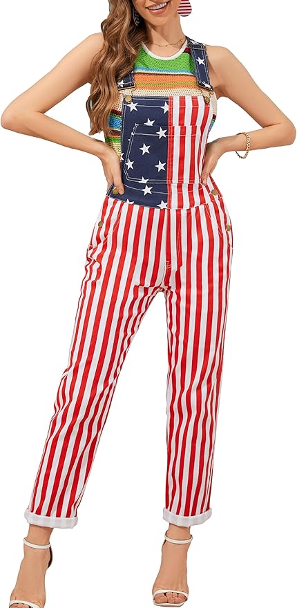 Overalls for Women Fashion Print Jumpsuits Festival Outfits Ladies Bibs Coveralls