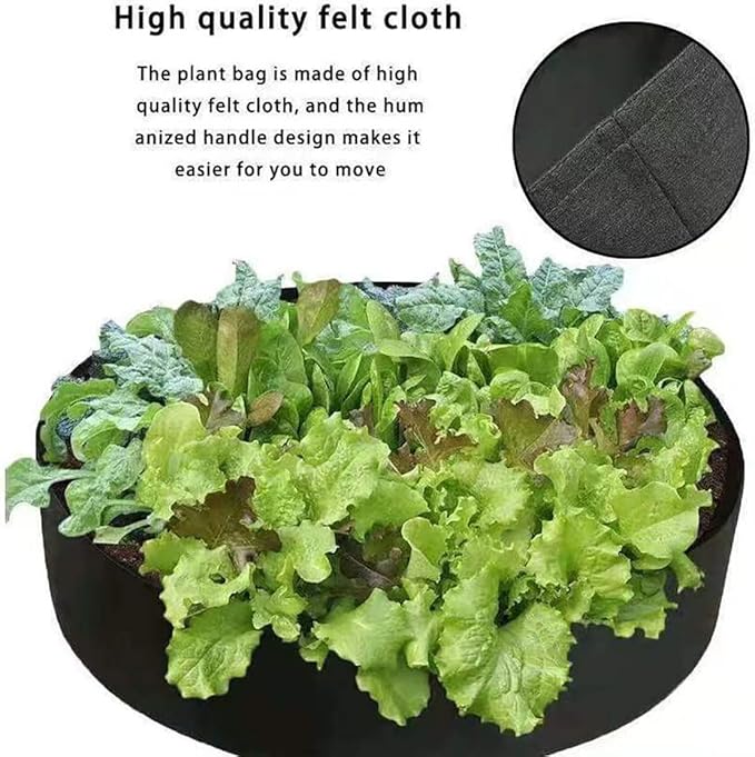 Ulalaza 3PCS Potato Grow Bags with Flap Plant Grow Bags Fabric Multi Ribbon Potato Bag Tomato Vegetable Growth Non-Woven Felt Planting Bag Transparent