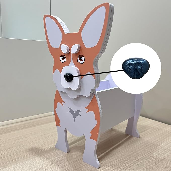 Dog Planter Plant Pot, Flower Pot Planter Pots for Outdoor Garden Decoration, Shih Tzu Gifts White Plant Storage Container Holder Office Home Indoor Decor Gift for Dog Lovers (Corgi)