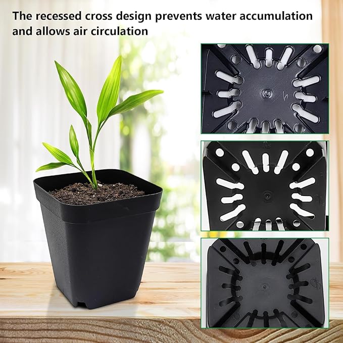 1200Pcs Square Nursery Pots 2.75 Inch, Deep Seed Starting Pot Small Plastic Plant Pots Flower Planter, Sturdy Seedling pots with Drainage Transplanting Planter Container