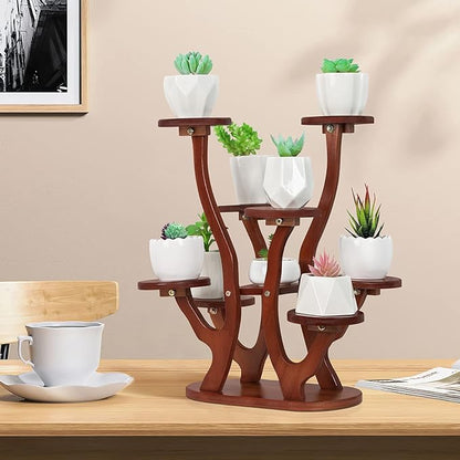 9 Pots Mini Succulent Stand Windowsill Small Plant Stand Multi Layers Succulents Display Shelf Kitchen Windowsill Desk Tabletop Plant Holder