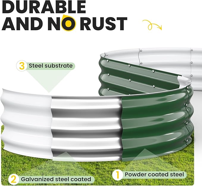 Raised Garden Bed, 6x3x1 FT Oval Raised Garden Beds Outdoor, 18” Raised Beds for Gardening Vegetables Flower Herb