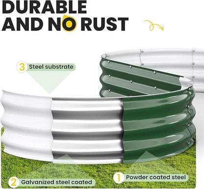 Raised Garden Bed, 6x3x1 FT Oval Raised Garden Beds Outdoor, 18” Raised Beds for Gardening Vegetables Flower Herb