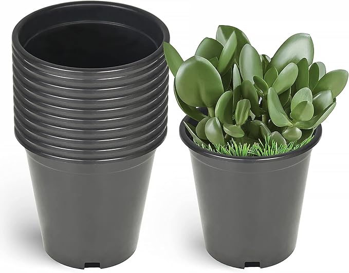 Planter Nursery Pots 0.74 Gallon Pots for Plants, Injection Molded Plastic Nursery Pots, Plant Container 0.74 Gal 10-Pack