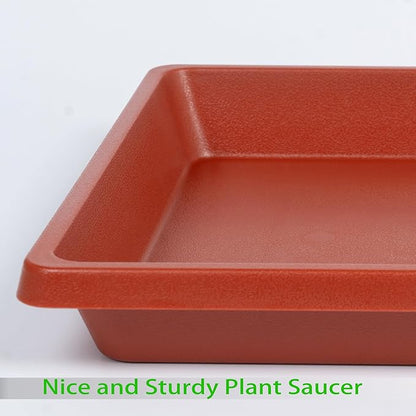 Square Plant Saucer 10 Inch 2 Pack, Plant Drip Trays and Flower Pot Saucers，Doubles Plant Water Catcher Tray, Plant Trays for Indoors No Holes, Plant Drainage Tray Saucers for Potted Plants
