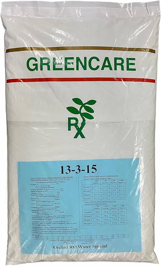 MSU Orchid Fertilizer 13-3-15 Reverse Osmosis, Rain, Tap (City) Water Formula 2 Pounds