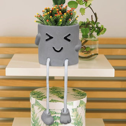 Uguisu 1 Pcs Cute Plant Pot, Small Planter, Succulent Planter, Flower Pot, Office, Room, Shelf, Table Decoration Planter - Squint(Plants not Included)