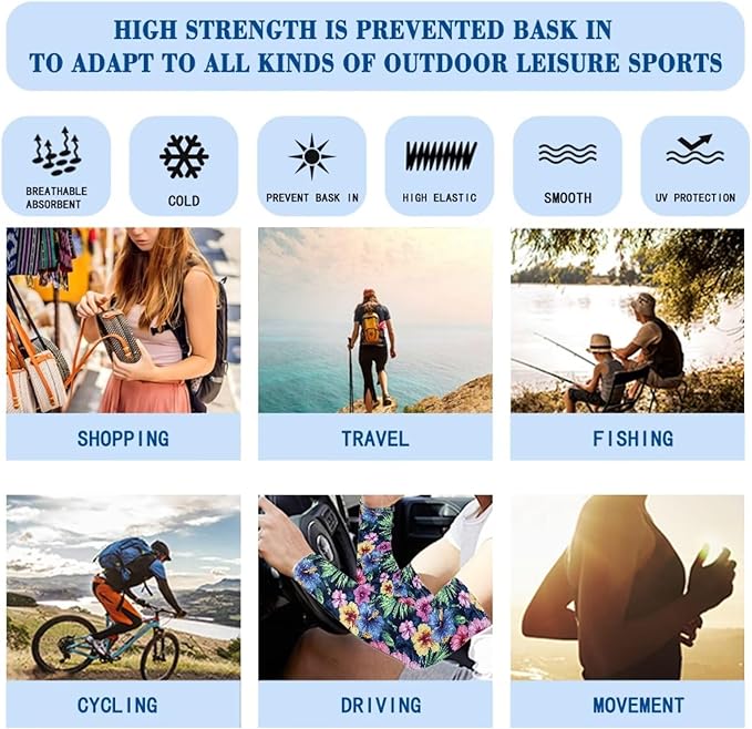 Binienty Unisex Arm Sleeves for Driving, Golf, Cycling, Sports, UV Protector Cooling Arm Sleeves Cover