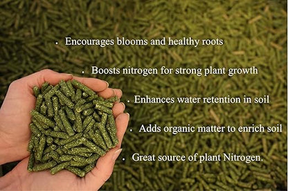 Alfalfa Meal Pellets 4 Pounds Fertilizer for Flowers, Vegetables & Trees - Ideal Rabbit Food, Hamster Food, Timothy Hay Alternative - Lancaster Agriculture Products