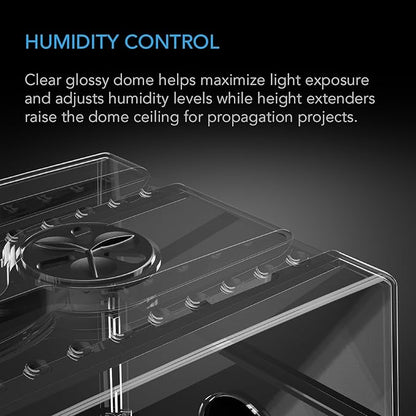 AC Infinity Large Humidity Dome, Heavy-Duty Germination Kit with 3 mm Thickest Clear Dome, Sturdy Drip Tray, 6x12 Cell Seedling Tray, Vented Height Extension Panels, for Seed Starting, Cloning Plants