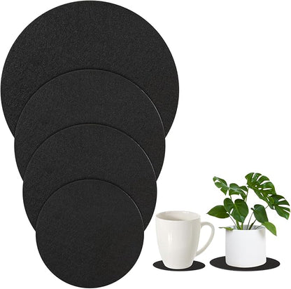 Plant Saucers for Indoors, 4 Pcs Round Fabric Plant Mat 4/6/8/10 Inch Plant Pot Saucers Felt Plant Water Catchers Tray Absorbent Plant Saucers for Indoor House Plants, Outdoor Pots, DIY Craft Supplies
