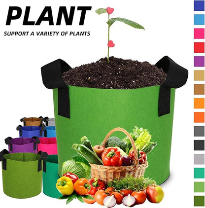 Grow Bags,Growing Pot Bags Garden Grow Bag Indoor Outdoor Fabric Aeration Plant Pot Container Flower Vegetable Pouch (Mixed 15colors,2 Gallon)