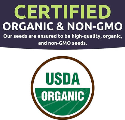 Organic Container Garden Seeds Variety Pack - 10 Individual Packs - 2026 Season - Roquette arugula, Genovese Basil and More! for Indoor & Outdoor Planting (Non-GMO, Certified Organic)