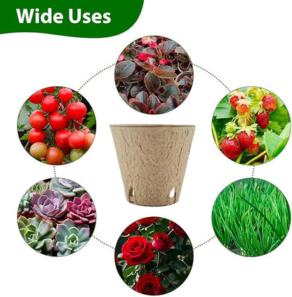 3.15 Inch Seedling Peat Pots, Biodegradable Seed Starters with Drainage Holes for Indoor Outdoor Plant Growing (50 Pack)