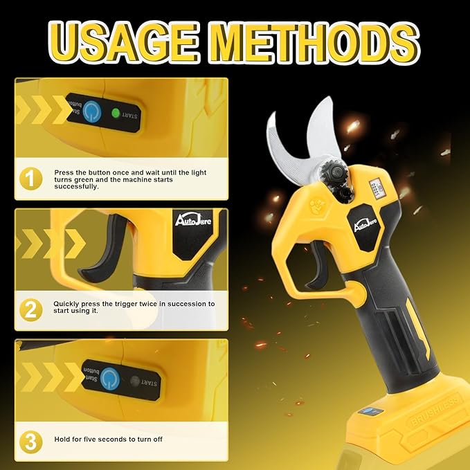 Electric Pruning Shears Compatible with Dewalt 20V Battery Brushless Electric Shears with LCD Display 0.8-1.2 Inch Cutting Diameter for Gardening, Branch, Tree Trimming (NO Battery)