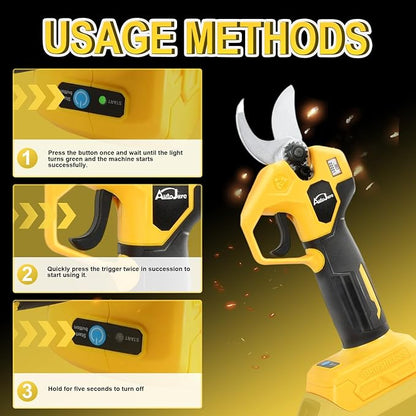 Electric Pruning Shears Compatible with Dewalt 20V Battery Brushless Electric Shears with LCD Display 0.8-1.2 Inch Cutting Diameter for Gardening, Branch, Tree Trimming (NO Battery)