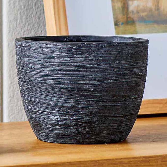 4.5 Inch Ceramic Planter Pot with Matte Textured Finish, Black Flower Pot for Succulents, Plants, Modern Home Decor, Indoor Tabletop Decor