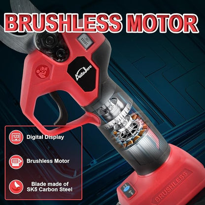 Electric Pruning Shears Compatible with Milwaukee m18 Battery Brushless Electric Shears with LCD Display 0.8-1.2 Inch Cutting Diameter for Gardening, Branch, Tree Trimming (NO Battery)