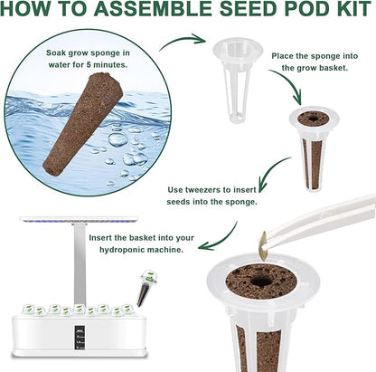 Salad Greens Seed Pod Kit with Lettuce and Tomato, Red and Green Leaf, Butter Head, Spinach for Hydroponic Pods, Grow Anything for Hydroponics Growing System Kit, Plant Food and Growing Guide 8-Pod