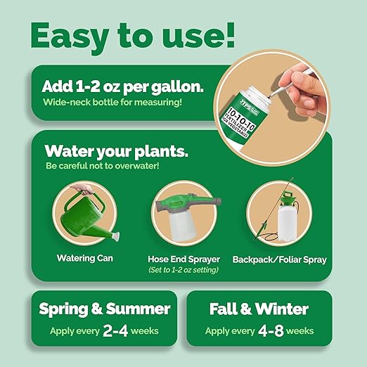 TPS NUTRIENTS Liquid 10-10-10 Fertilizer for Vegetables, Triple Ten NPK Plus Iron and Micros, Liquid Plant Food 8 oz (250mL)