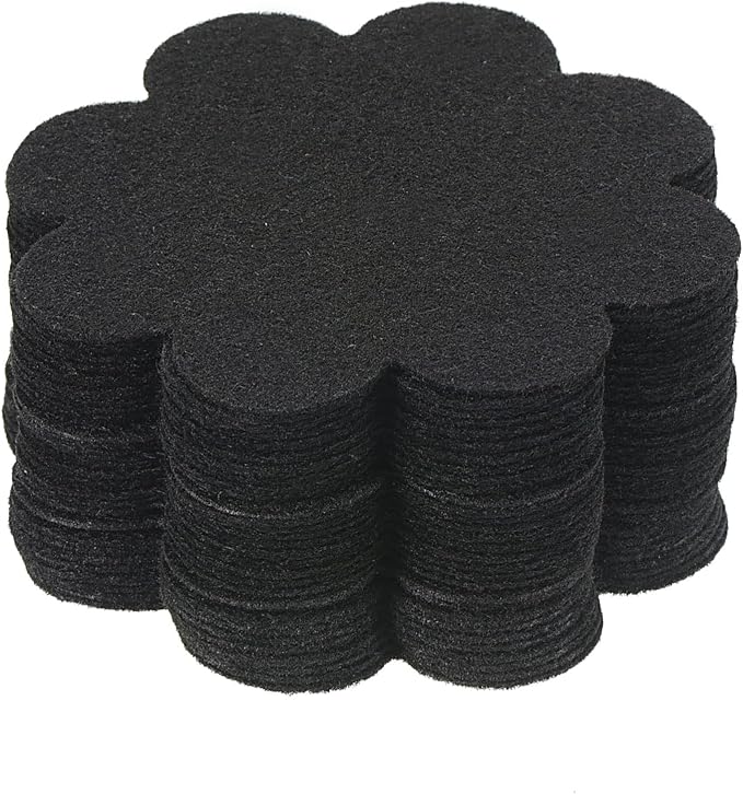 PATIKIL 3 Inch Plant Pot Hole Pad, 30 Pack Non-Woven Fabric Flower Shape Bonsai Bottom Soil Mat, Black