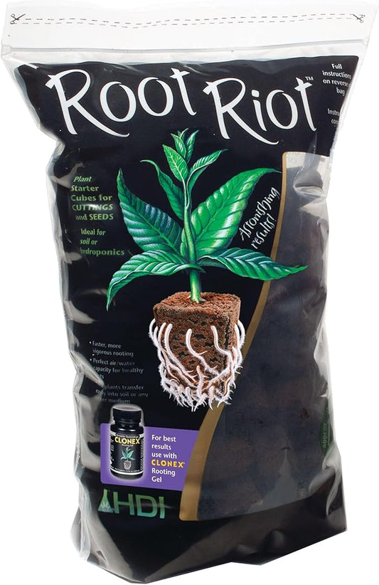 Root Riot Plant Starter Cubes Made from Sphagnum Peat Moss. Ideal for Cuttings and Seeds, Designed to Support Robust Root Development - 100 Cubes