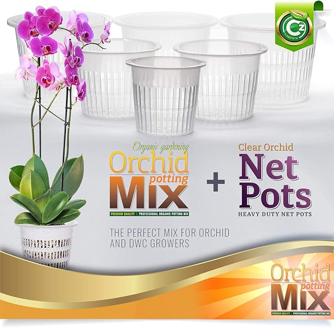 Orchid Potting Mix - Made in USA - Premium Grade Recipe for Proper Root Development - Phalaenopsis, Cattleyas, Dendrobiums, Oncidiums and More! Fir Bark, Charcoal, Coconut Husk, Clay Pebbles