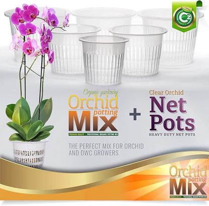 Orchid Potting Mix - Made in USA - Premium Grade Recipe for Proper Root Development - Phalaenopsis, Cattleyas, Dendrobiums, Oncidiums and More! Fir Bark, Charcoal, Coconut Husk, Clay Pebbles