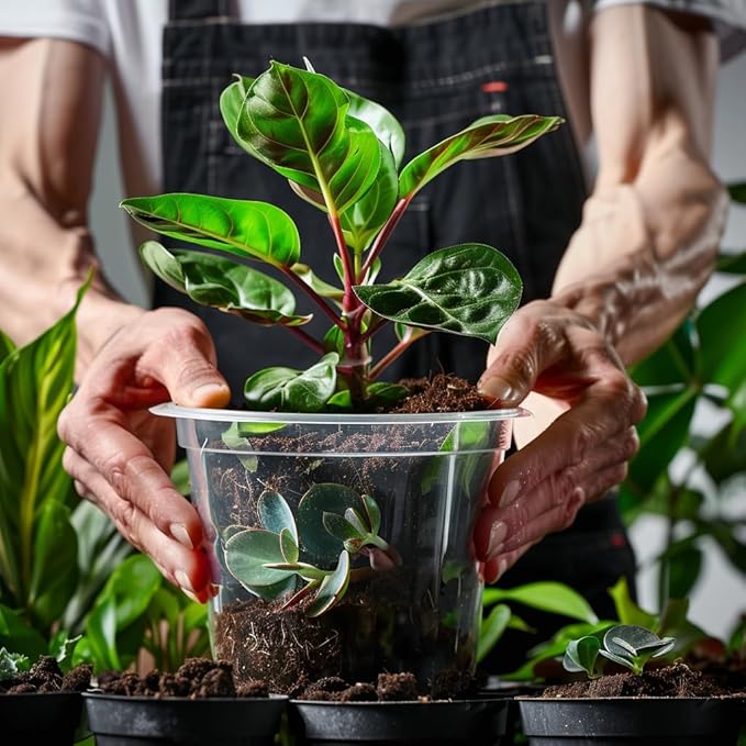 20 Pack 6 Inch Clear Nursery Pots for Plants, Clear Plastic Plant Pots with Drainage Holes, Flexible Nursery Pots Variety Pack, Seedling Planter Seed Starter Pots (6 Inch)