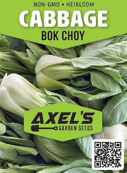 Bok Choy Cabbage Seeds for Planting – Plant & Grow Heirloom Bok Choy Cabbage in Home Outdoor Vegetable Garden, Brassica rapa subsp. chinensis– 2 Packets