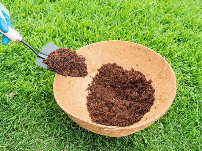 Envelor Coco Liners for Planters Hanging Basket Liners Replacement Coconut Liners for Planters Basket Liners Wire Baskets Round Window Box Liners Natural Coco Coir Fiber Plant Liner, 12 Inches, 4 Pack