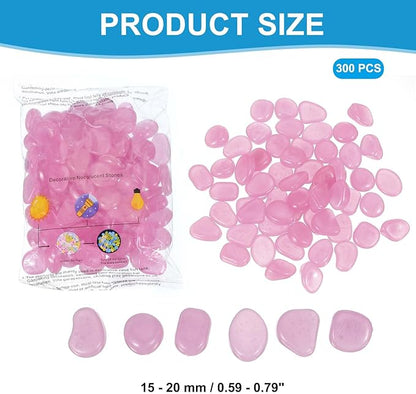 PATIKIL Glowing Stones, 300 Pcs Glow in The Dark Rocks for Indoor Outdoor Fish Tank Decorations Garden Yard Landscaping Gifts for Friends, Light Purple