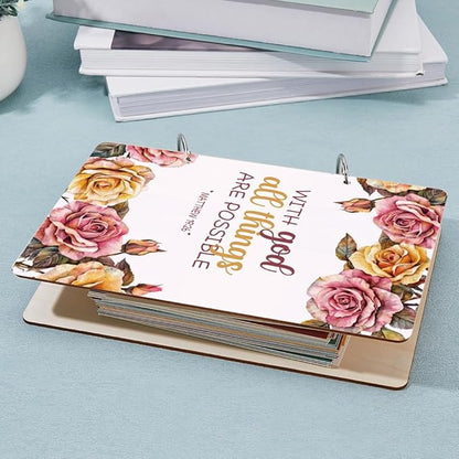 SUPERDANT With God All Things Are Possible Greeting Card Holder Organizer Wooden Card Keeper Binder Planning Book Birthday Cards Keeper Photo Album Graduation Wedding Planner Journal Keepsake Gift