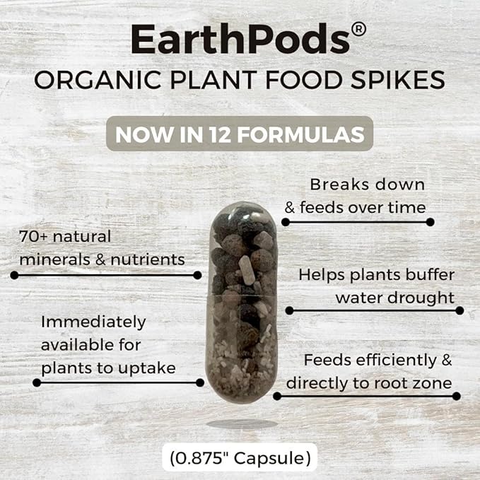 EarthPods® Premium Hibiscus Fertilizer Capsules (100 Count) Tropical Plant Food Spikes | Specialized Bio Nutrients for Plumeria & Bougainvillea (Organic + Vegan + Made in USA)