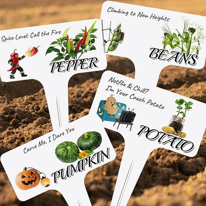 Whimsical Vegetable Character Garden Markers-13Pcs Garden Labels,Toddler Kids Gardening Set Accessories,Durable Waterproof Signs for Outdoor，Housewarming Gift for Plant Lovers