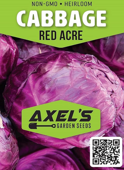 Cabbage Seeds for Planting - Plant & Grow Heirloom Cabbage Varieties Home Outdoor Garden – Easy Grow Planting Packet Instructions Included, Great Gardening Gift – 2 Packets of Each Variety