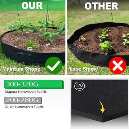 15 Gallon Plant Grow Bags, Round Fabric Raised Garden Beds Planter Pots with 2 Handles,Durable Breathe Cloth Planting Bed Gardening Container to Grow Vegetables for Outdoor Plants