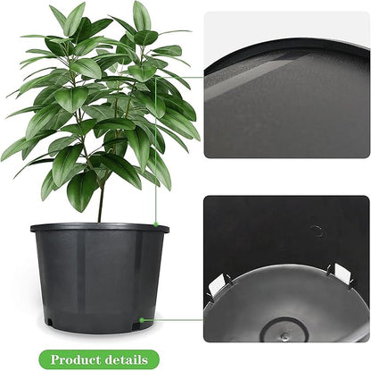 Planter Nursery Pots 3.9 Gallon Pots for Plants, Injection Molded Plastic Nursery Pots, Plant Container 3.9 Gal 10-Pack