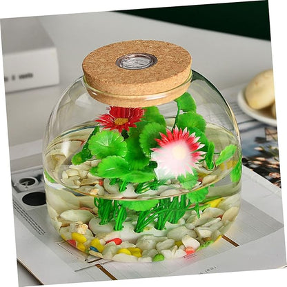 iplusmile 4pcs Landscape Glass Terrarium for Hydroponic Plants Elegant Display Container for Decor for Fish Tanks and Miniature Gardens