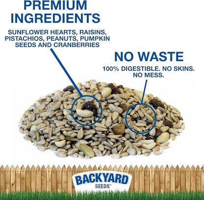 CountryMax Backyard Seeds Fruit Frenzy No-Waste Bird Seed Mix 5lbs - Premium Blend with Pumpkin Seeds, Cranberries & Pistachios, Small Bag of Wild Bird Food