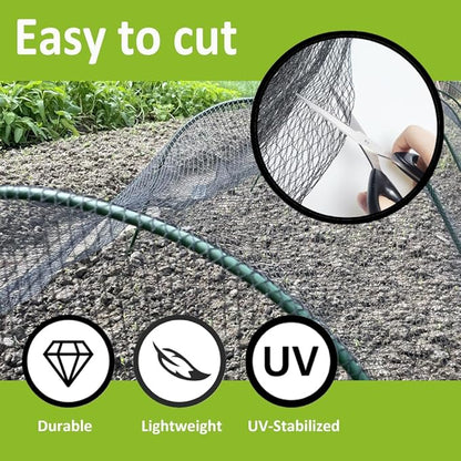 50 x 50 FT Bird Netting for Garden Woven Mesh Garden Netting for Plants, Vegetable, Fruit Trees, Blueberry Bushes, Strawberries Against Birds, Deer, Squirrels and Other Animals