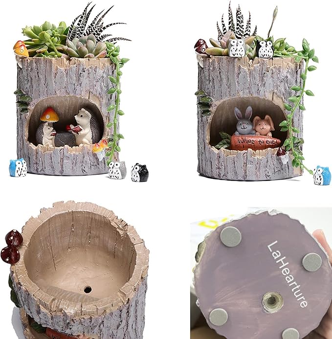 Succulent Pots with Drainage Creative Plants Flower Pot Hedgehog Planter Decor Cute Planters Animal Planter 4 inch Garden Desk Ornaments Cactus Gifts Gift for Mini Succulents Kid