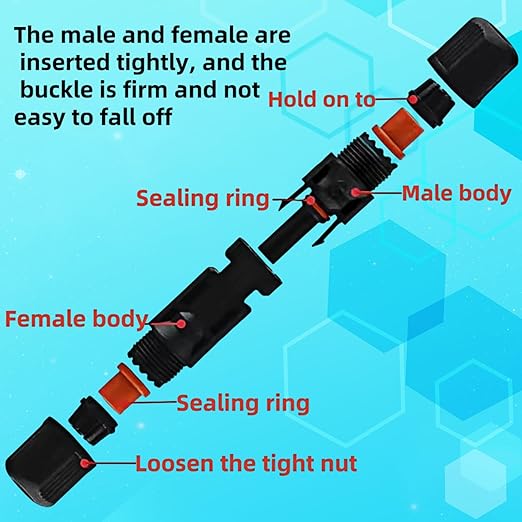 1 Pair Solar Y connectors 1 to 4-Turn Waterproof Parallel Solar connectors, 12AWG tinned Copper Solar Panel Cable Plug connectors (M/FFFF and F/MMMM)