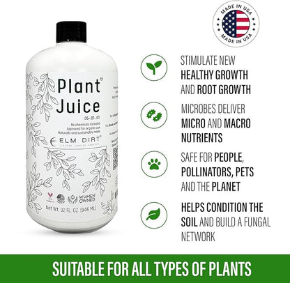 Elm Dirt Organic Fertilizer for All Plants - Liquid Plant Food Indoor & Outdoor, 2.5 Gallon