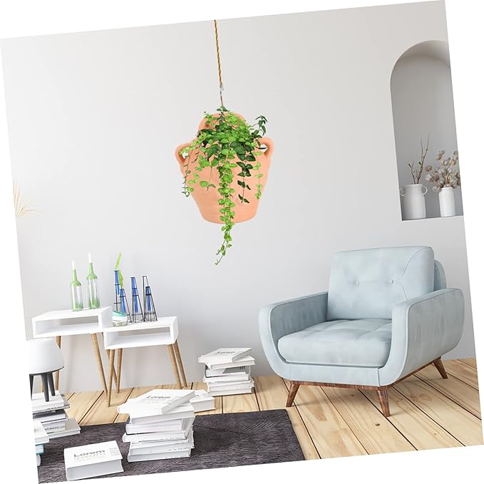 DOITOOL 1PCS Hanging Planters for Outdoor Plants Pottery, Unique Pottery Hanging Outdoor Planter Wall Mounted Planters for Indoor Plants, Flowers