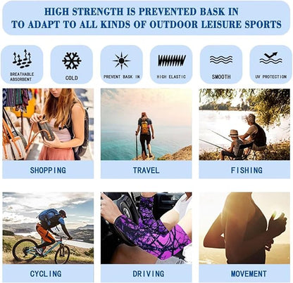 Binienty Unisex Arm Sleeves for Driving, Golf, Cycling, Sports, UV Protector Cooling Arm Sleeves Cover