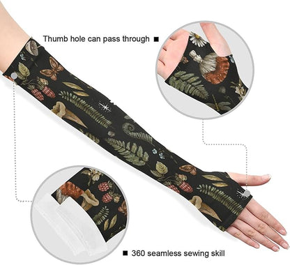 Wamika Gardening Sleeves Spring Globe Daisy Flowers Farm Sun Protective Arm Sleeves with Tumb Hole