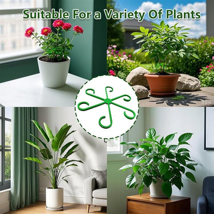 Plant Stem Holders 12 Pieces,4 Sizes Flower Stand Stem Hooks Plant Care Planting Accessories,Plastic Reusable Indoor Plant Stem Holders for Indoor and Outdoor Flowers and Plants