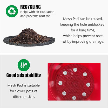 200 Pack 68MM, 2.7 inch Round Mesh Nets for Block Soil Leaking of 4 inch Nursery Pots(or Other Pots Bottom Around 2.7")