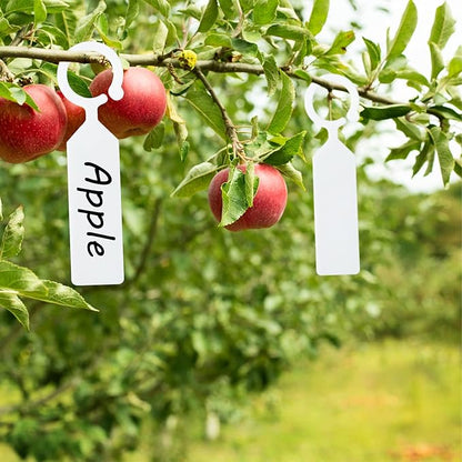 KINGLAKE GARDEN 100Pcs White Plastic Plant Tree Tags Ring Tag Hanging Plant Labels,Plant Tags Garden Labels Sturdy Nursery Garden Markers for Plant